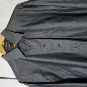 J.Ferrer- Mens Dark Gray Metallic Sheen Dress Shirt Button down Pocket Sz.XL
